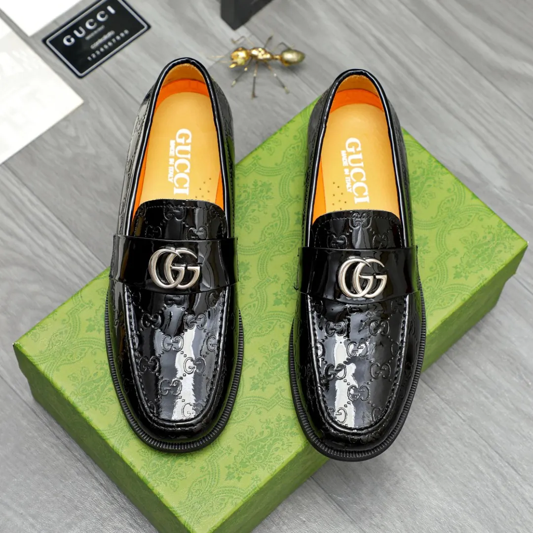 Men's shoes 💰480 Product trademark: GUCCI "Gucci" business slip-on leather shoes Regular size: 38-44 45 custom-made Product materials: Selected cowhide embossed upper, cowhide lining, rubber outsole